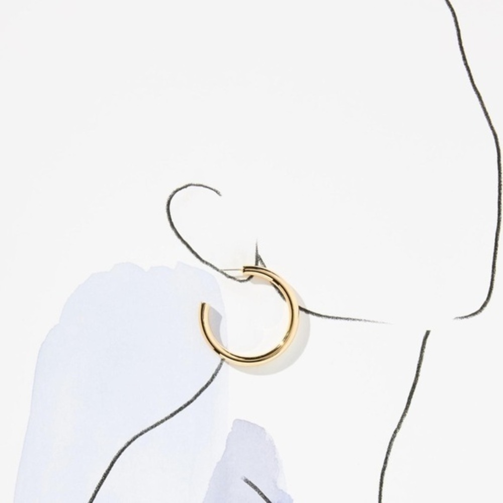 Anthropologie Gold large 2” Hoop Earrings NWT ✅